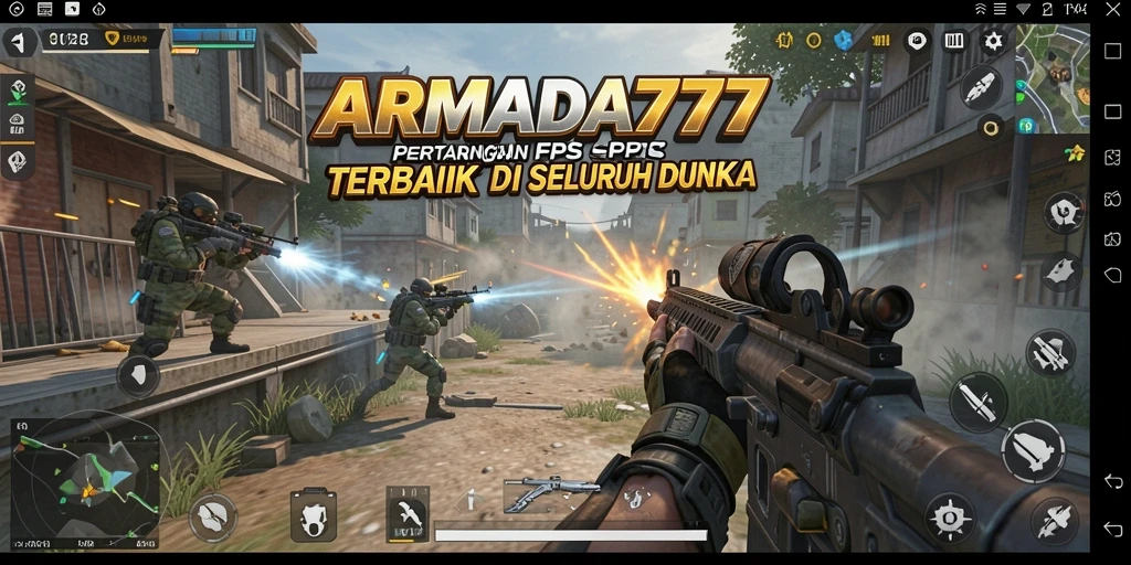 Screenshot ARMADA777 menampilkan aksi tembak-menembak yang mendebarkan.