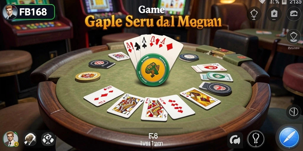 Tangkapan layar utama FB168 menampilkan gameplay seru Gaple.