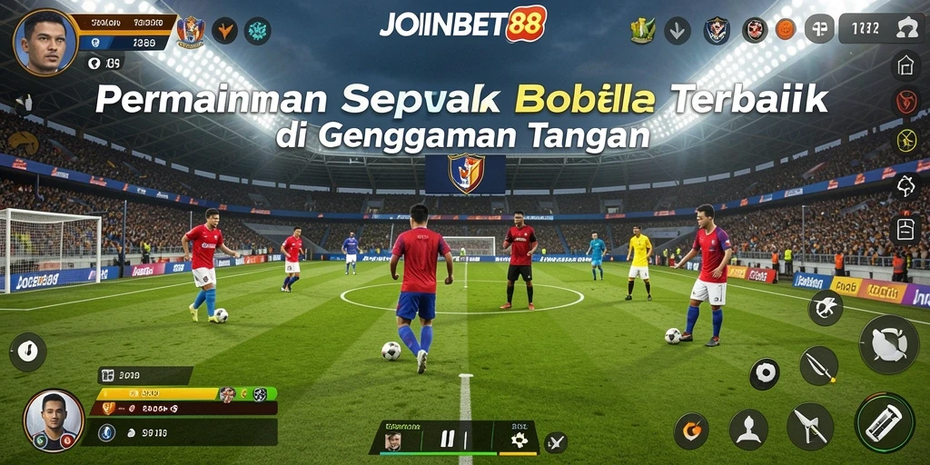 Tampilan gameplay seru dari JOINBET88, menampilkan aksi sepak bola yang mendebarkan.