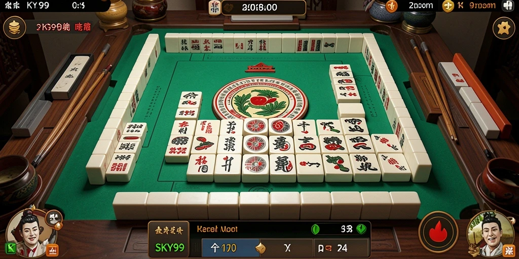 Tampilan gameplay seru di SKY99 dengan mahjong yang menantang.